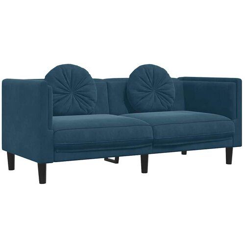  2-dijelni set sofa s jastucima plavi bar&amp;scaron;unasti Slike