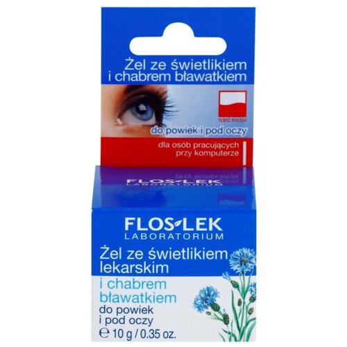 FlosLek Laboratorium Eye Care gel za predel okoli oči s smetilko in modrim glavincem 10 g Cene