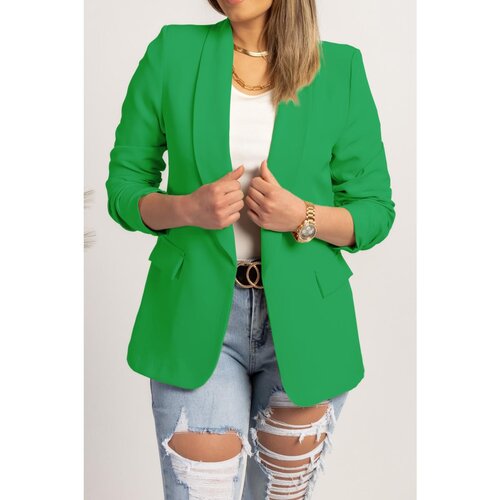 Fenzy Dalj&amp;scaron;i Blazer S Klasičnim Ovratnikom Turina, Zelen Slike