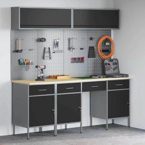  Set radnih ormarića s ladicama s pohranom 10 kom. Crna Cijene