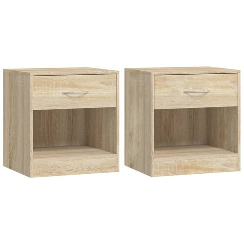 Maison Chic 2 kose Nočne omarice - Nočne mize s predalom barva hrasta, (21687897) Slike