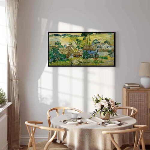  Slika - Vincent Van Gogh &amp;ndash; Farms near Auvers 120x60 U crnom drvenom okviru Slike