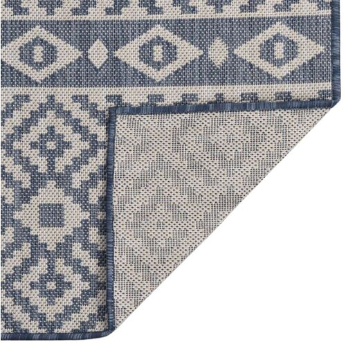 vidaXL zunanja preproga plo&scaron;čato tkanje 160x230 cm modre črte Cene