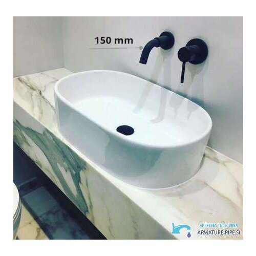  Crna zidna armatura s mješalicom i izljevom | slavina EYN WB1353   15 cm Cijene