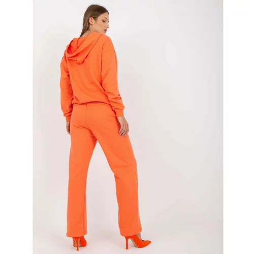 Fashion Hunters Basic orange sweatshirt set with wide trousers