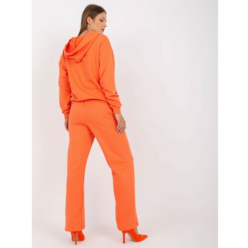 Fashion Hunters Basic orange sweatshirt set with wide trousers Cene
