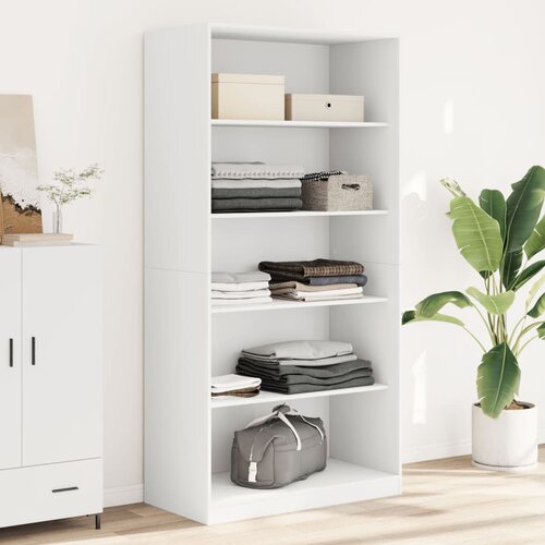 vidaXL Garderobna omara bela 100x50x200 cm iverna plošča Cene
