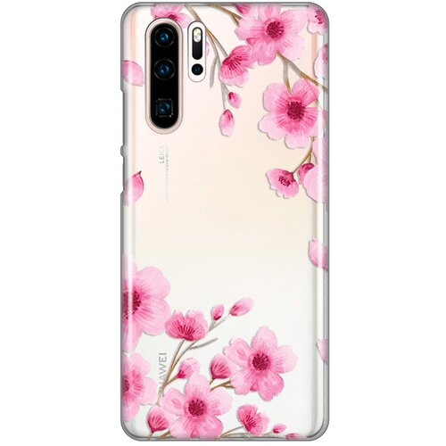 silikonska maska za Huawei P30 Pro Rose flowers Print Skin providna Slike