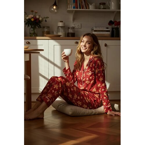 TRENDYOLMILLA Ženski set pidžame Thmaw22Pt1204, Bordo Cene