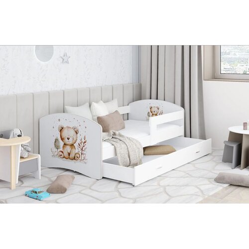  Dječji krevet LUKI DESIGN Medo s ladicom 160x80 cm, bijeli, s madracem od PE pjene 8 cm Cijene