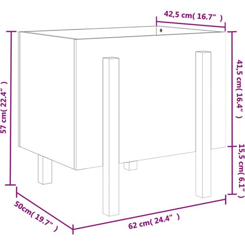  Vrtna sadilica siva 62 x 50 x 57 cm od masivne borovine Slike
