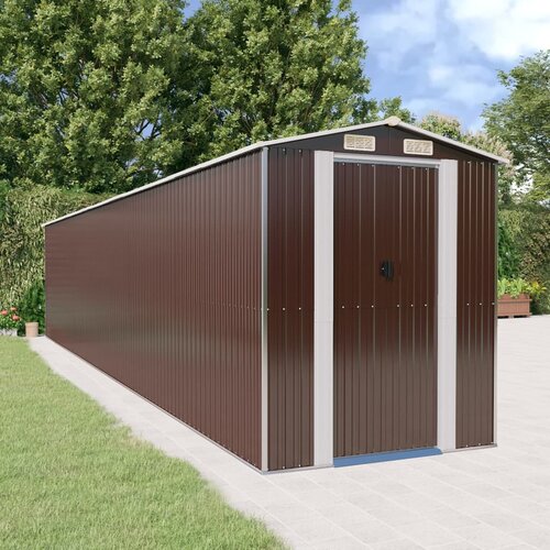 VidaXL Vrtna lopa temno rjava 192x1021x223 cm pocinkano jeklo Slike
