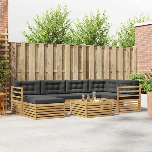  Set vanjskih sofa 7 kom. Bijela i antracit Smeđa 79 x 79 x 37 cm Cene