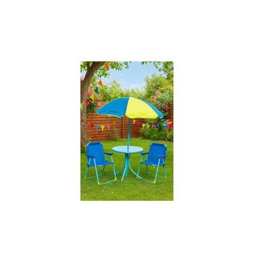  Dečija vrtna garnitura žuto-plava, 4-delna Slike