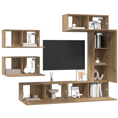 vidaXL Komplet TV omaric 6 pcs artisan hrast 30.5 x 30 x 90 cm Cene