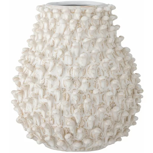 Bloomingville Kremno bela lončena ročno izdelana vaza Spikey –