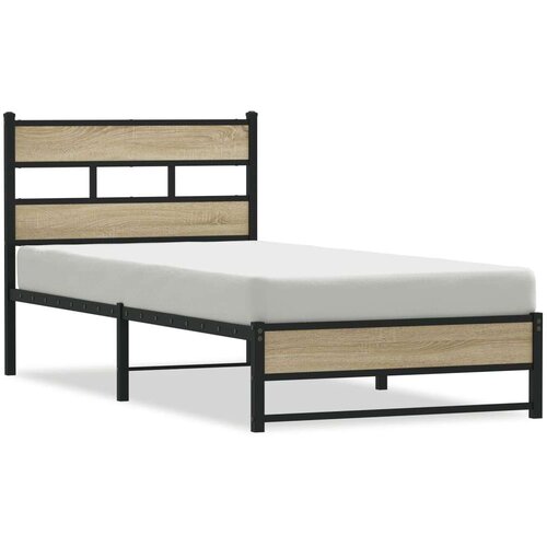 VidaXL metalni okvir kreveta bez madraca boja hrasta sonome 80x200 cm Slike