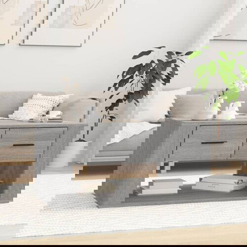 VidaXL Klubska mizica siva sonoma 80x50x40 cm inženirski les Slike