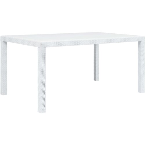 vidaXL Vrtna miza iz plastike 150x90x72 cm bela videz ratana, (20625625) Cene