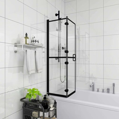  Sklopiva pregrada za tuš ESG 80 x 140 cm crna Cijene