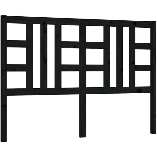 Uzglavlje za krevet crno 126 x 4 x 100 cm od masivne borovine Slike