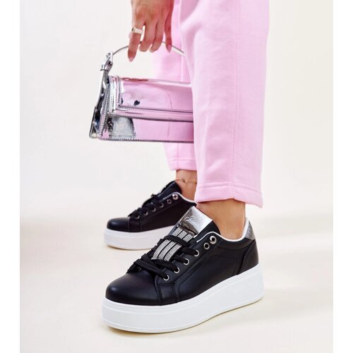 Gemre Black-silver sneakers with rhinestones Maurizia Cene