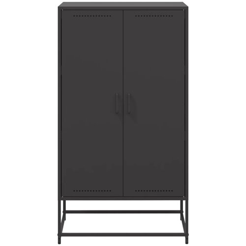  Visoka komoda crna 68,5 x 38,5 x 123,5 cm čelična Slike