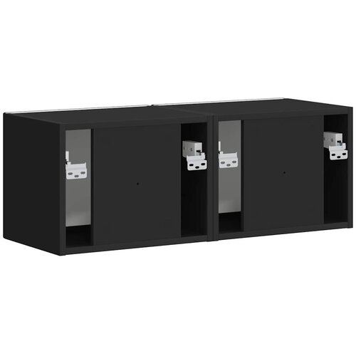  zidni ormar 2 pcs Crna 39 x 31 x 29,5 cm Konstruirano drvo Slike