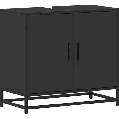 Maison Chic Kopalniška omarica za umivalnik - Umivalniška omarica črna 65x33x60 cm inženirski les, (21758975) Cene