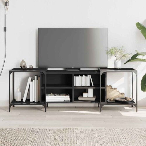 TV ormarić crni 153 x 37 x 50 cm od konstruiranog drva Cene