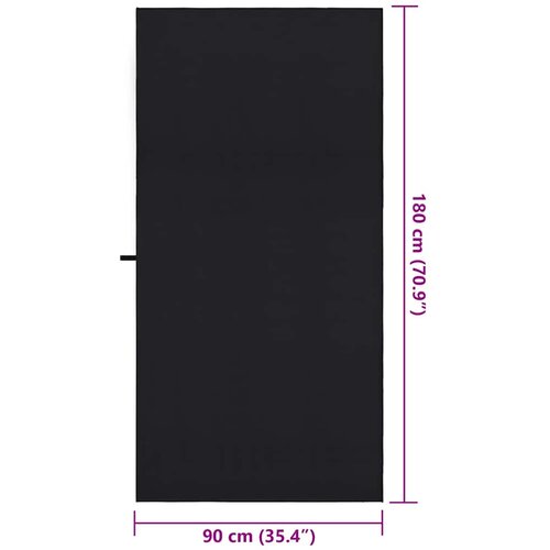  Sportski Ručnici 2 pcs Crna 180 x 90 cm Poliester i poliamid Slike