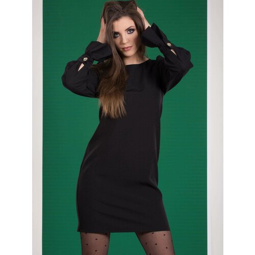 INPRESS Dress with flared sleeves black Slike