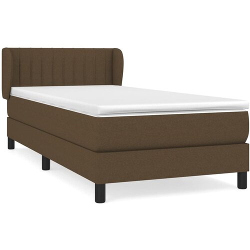 VidaXL Box spring postelja z vzmetnico temno rjava 80x200 cm blago, (20901406) Slike