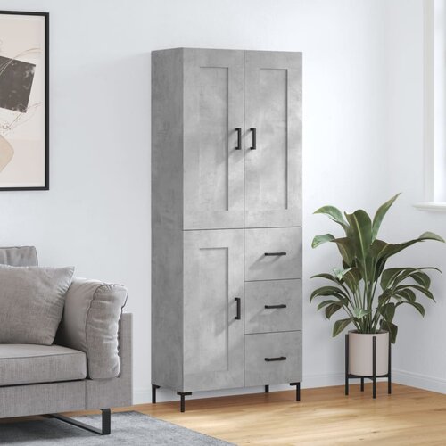 Visoka komoda siva betona 69,5x34x180 cm od konstruiranog drva Slike