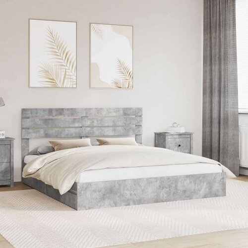  Okvir za krevet s ladicama Betonski sivi 180 x 200 cm Cene
