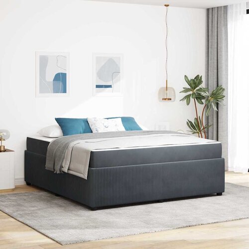 vidaXL Okvir kreveta s madracem Ostalo Tamno siva 180 x 200 cm Baršun Cene