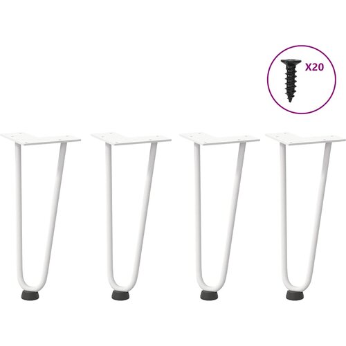  Noge s ukosnicama za stolić za kavu 4 kom. bijele 30 cm, puni čelik Cene