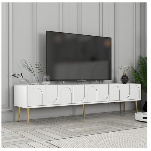 Hanah home TV komoda Lyon 43 Bijelo-Zlatna Cene