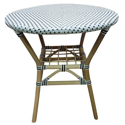 SUNFUN Okrogla vrtna miza Alma (&amp;Oslash; x V: 70 x 75 cm, Bela, Črna, Naravni in umetni ratan) Slike