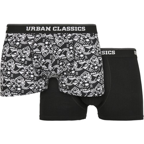 Urban Classics Organic Boxer Shorts 2-Pack Detail aop+black Slike
