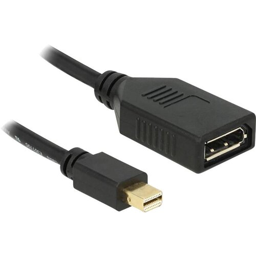 Delock 65554 DisplayPort adapter [1x mo&amp;scaron;ki konektor mini Displayport - 1x ženski konektor DisplayPort] črna s feritnim jedrom 21.00 cm, (20427496) Slike