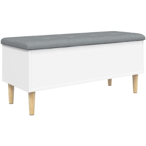 VidaXL klupa za pohranu bijela 102x42x46 cm od konstruiranog drva Slike