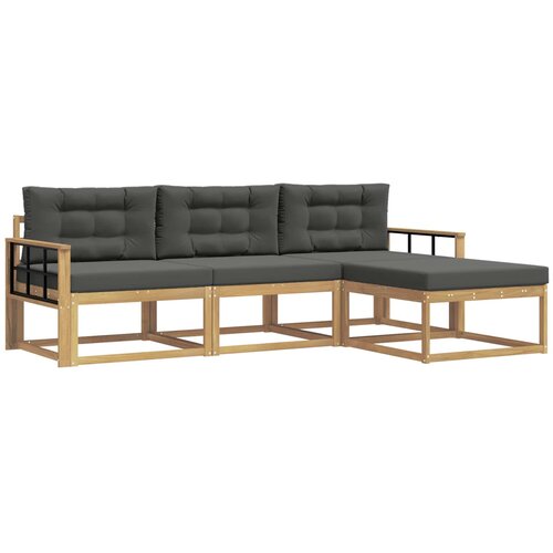 vidaXL Zunanja garnitura za sedenje 4 pcs Bela in antracit Poliester, (5000279709) Cene