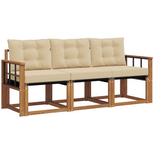  Set vanjskih sofa 3 kom. Prirodna i bež Slike