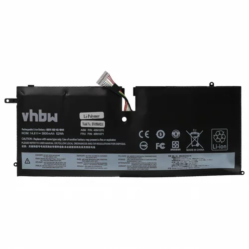 VHBW Baterija za Lenovo Thinkpad X1 Carbon 3444 / 3448 / 3460, 3500 mAh