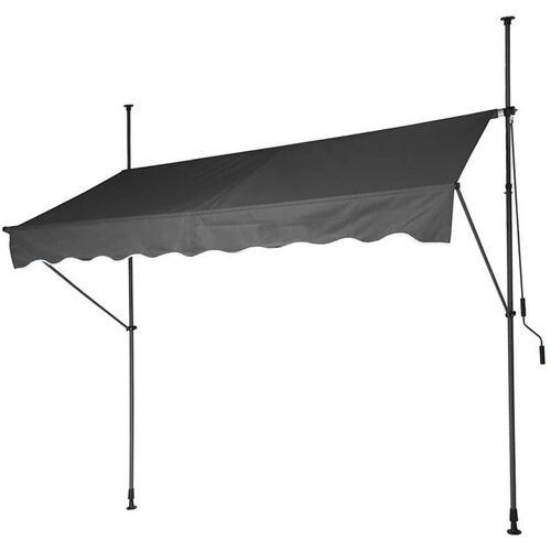 ProGarden nastavljiva balkonska tenda 250 &times; 120 cm z ročno korbo &ndash; siva Cene