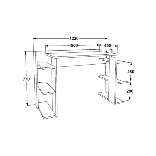 Hanah home Radni sto, 122,7x77x45 cm, Bijeli Slike