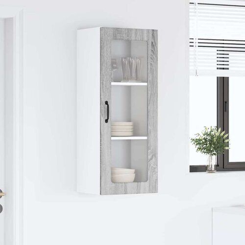 VidaXL Zidni kuhinjski ormarić s policom Siva Sonoma 40 x 31 x 100 cm Slike
