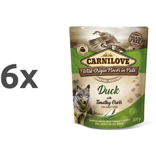 Carnilove dog adult - raca & travniški mačji rep, vrečka 300g 6 x 300 g