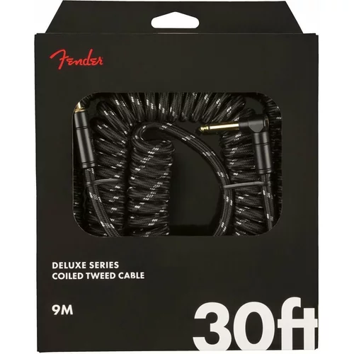 Fender deluxe coil črna 9 m ravni - kotni
